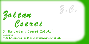 zoltan cserei business card